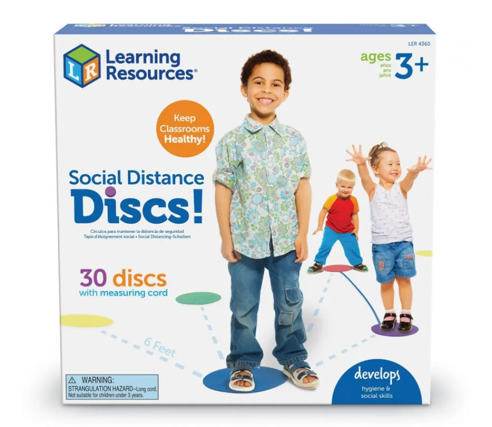 Tout Pour le Jeu Distanciation sociale - 30 disques colorés 25 cm de diamètre + 1 corde