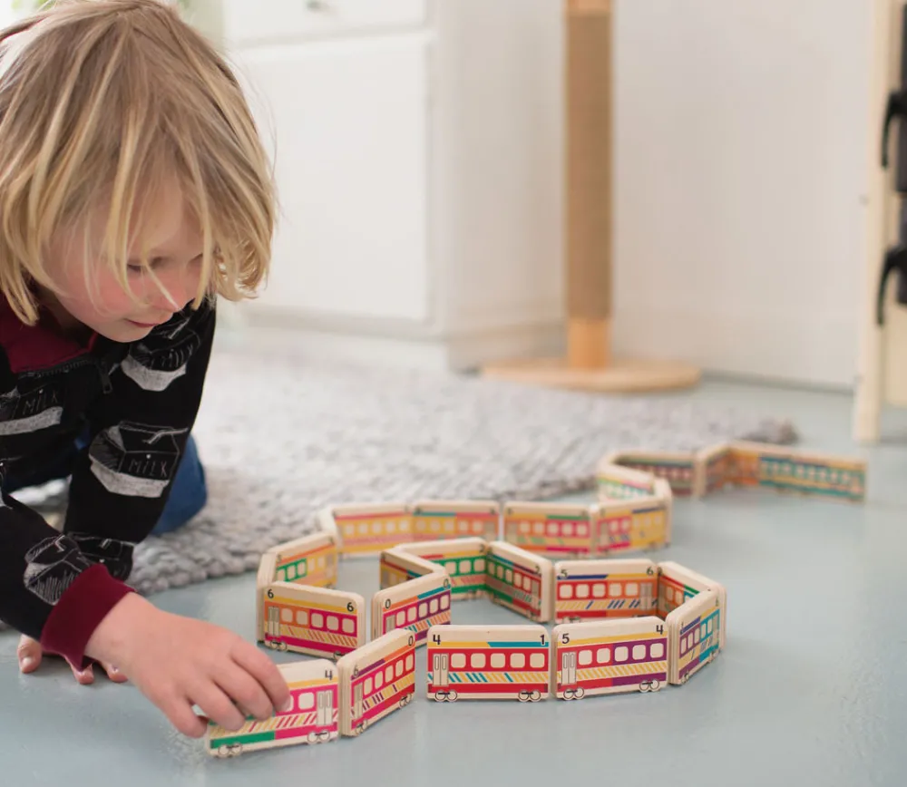 Tout Pour le Jeu Dominos TRAINS en bois géant jeu
