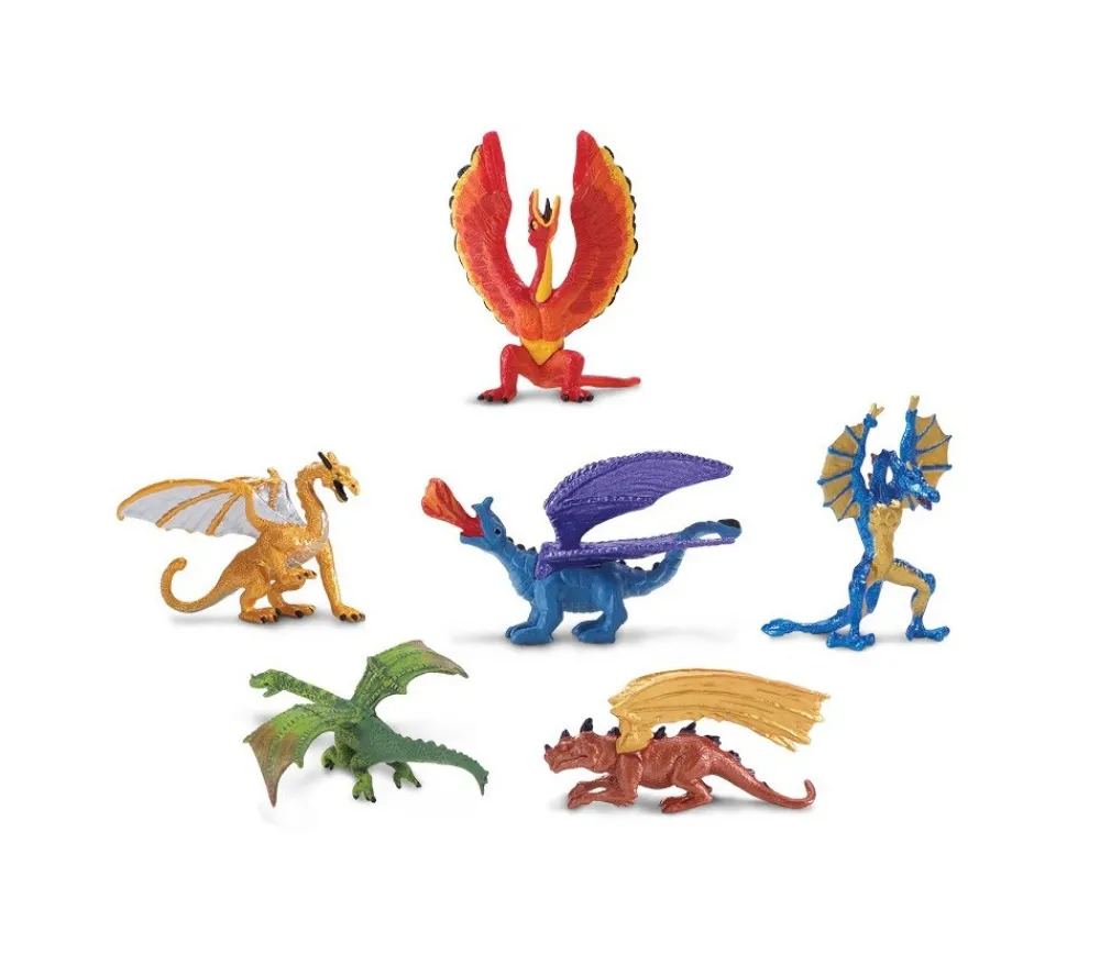 Tout Pour le Jeu Dragons : 6 figurines dragons d'environ 6 cm