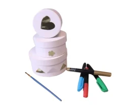 Tout Pour le Jeu 2e choix - 3 Boites gigognes rondes carton blanc - Ø 8-10-12 cm avec défauts