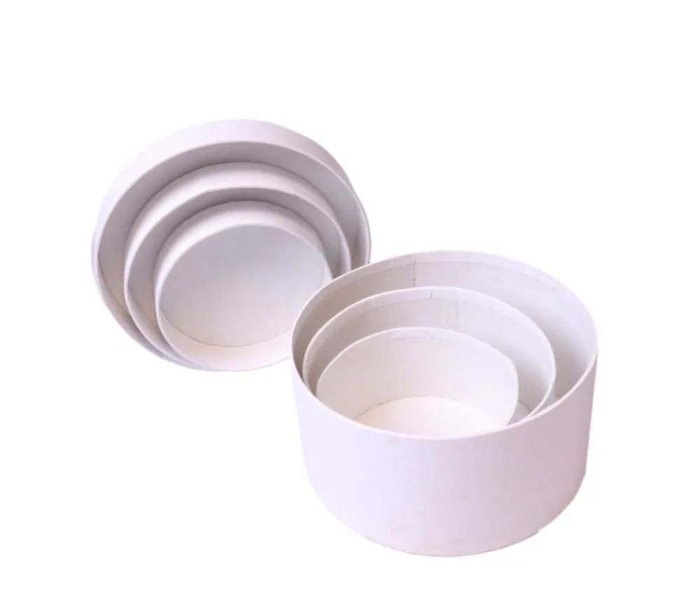 Tout Pour le Jeu 2e choix - 3 Boites gigognes rondes carton blanc - Ø 8-10-12 cm avec défauts