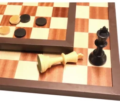 Tout Pour le Jeu Echiquier / damier en bois marqueté plateau 42 cm