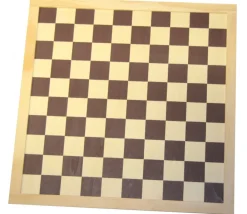 Tout Pour le Jeu Echiquier / damier en bois sérigraphie marron plateau 40 cm cases de 45 mm