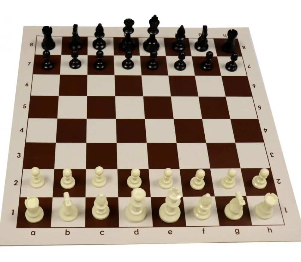 Tout Pour le Jeu Echiquier tapis de jeu enroulable 50x50 cm échec marron/blanc