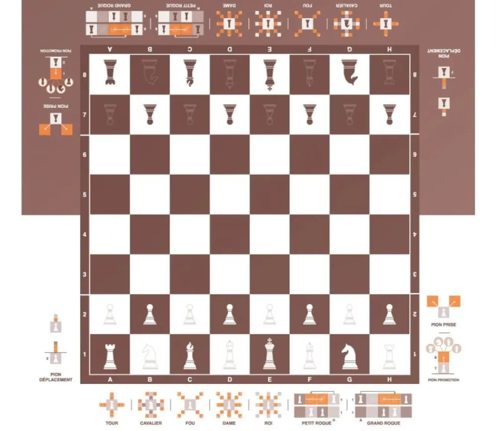 Tout Pour le Jeu Echiquier tapis de jeu enroulable pédagogique 60x60 cm