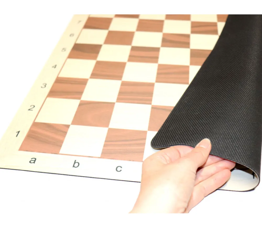 Tout Pour le Jeu Echiquier tapis jeu enroulable 51x51 cm échec décor marron/blanc