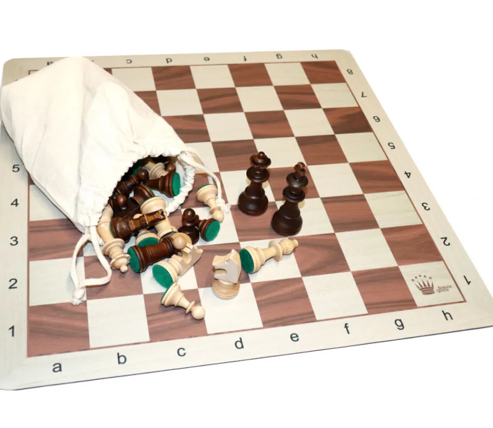 Tout Pour le Jeu Echiquier tapis jeu enroulable 51x51 cm échec décor marron/blanc
