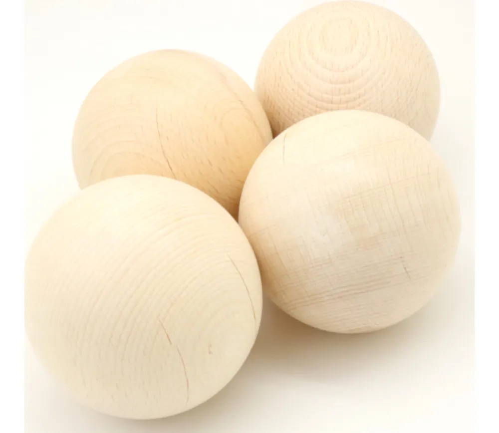 Tout Pour le Jeu 2EME CHOIX : Lot de 4 boules en bois de 8 cm avec défauts