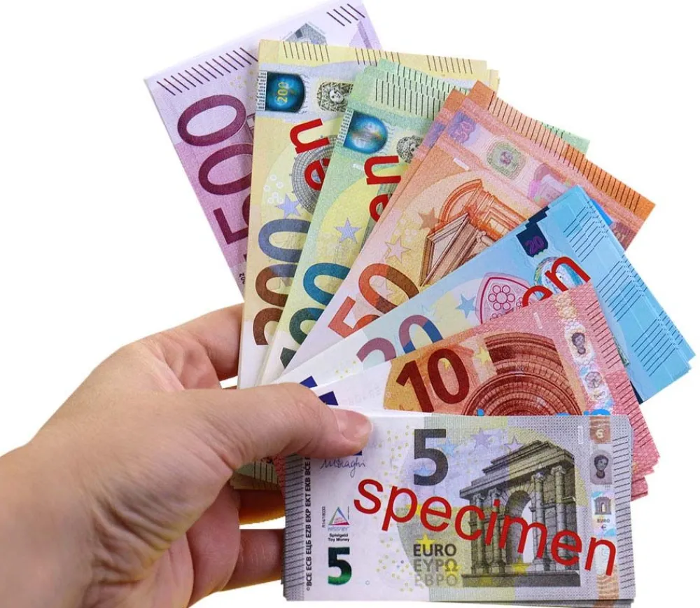 Tout Pour le Jeu Euros factices 44 pièces et billets (22 pièces Re-plastique et 22 billets papier) pour jeux