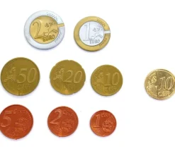 Tout Pour le Jeu Euros factices 44 pièces et billets (22 pièces Re-plastique et 22 billets papier) pour jeux