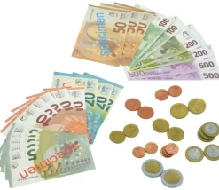 Tout Pour le Jeu Euros factices 44 pièces et billets (22 pièces Re-plastique et 22 billets papier) pour jeux