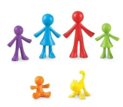 Tout Pour le Jeu Famille : 6 personnages de jeu multicolores environ 6 cm