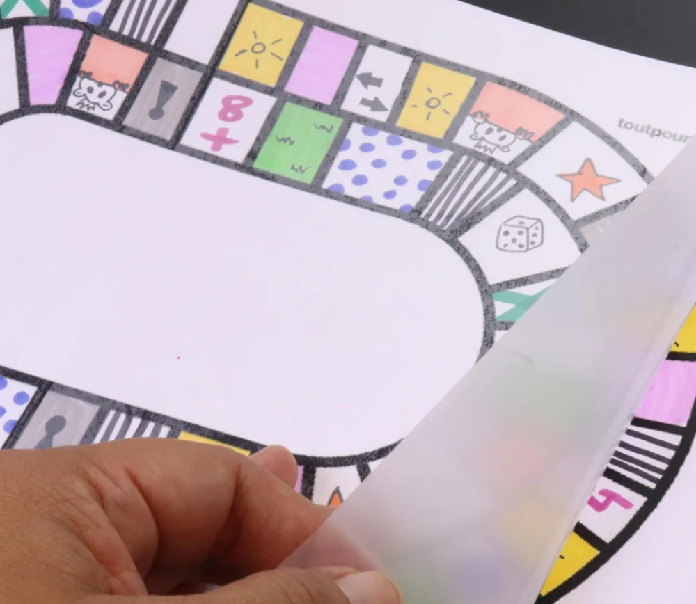 Tout Pour le Jeu Feuille autocollante A4 transparente pour accessoires, plateaux, boites