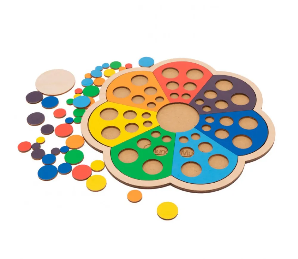 Tout Pour le Jeu Fleur des ronds et couleurs - Jeu trieur en bois Montessori