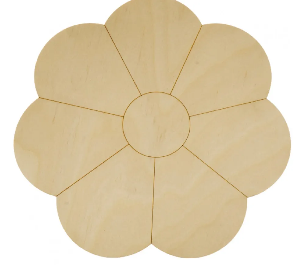 Tout Pour le Jeu Fleur en bois naturel de 24.5 cm de diamètre