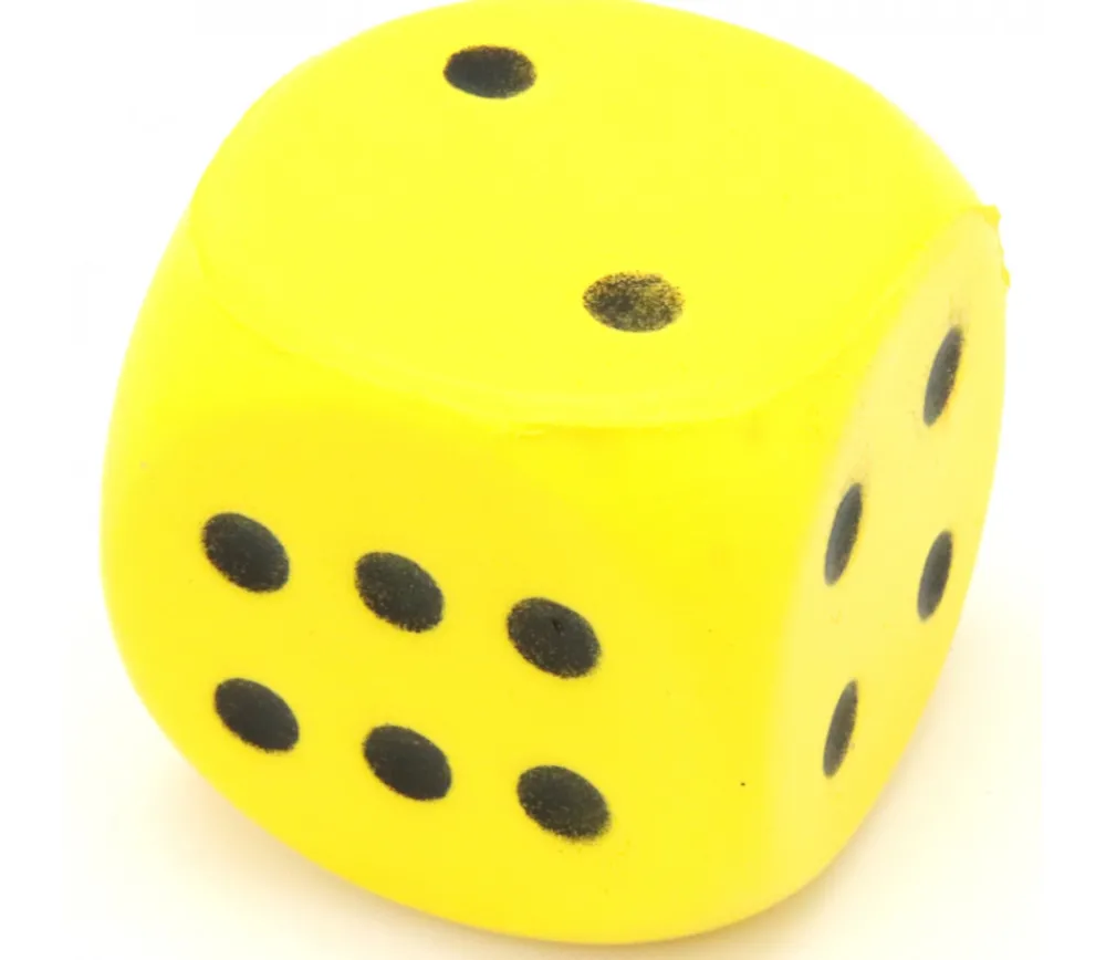 Tout Pour le Jeu Grand dé 4 cm mousse compacte pour jeu (couleur au hasard)