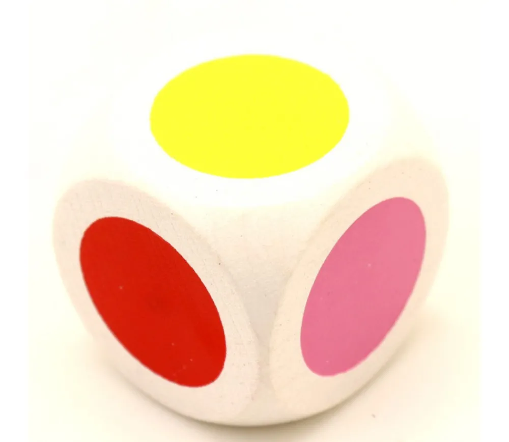 Tout Pour le Jeu Grand Dé 30 mm 6 points couleurs brun rouge jaune bleu rose et violet