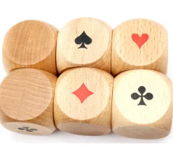 Tout Pour le Jeu Grand Dé belote bois 4.1 cm atout symbole des cartes