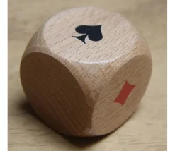 Tout Pour le Jeu Grand Dé belote bois 4.1 cm atout symbole des cartes