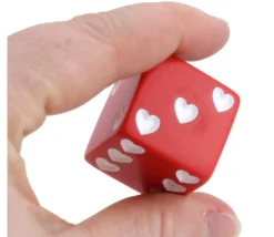 Tout Pour le Jeu Grand Dé coeur rouge 25 mm