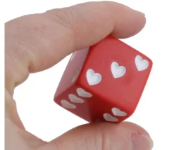 Tout Pour le Jeu Grand Dé coeur rouge 25 mm