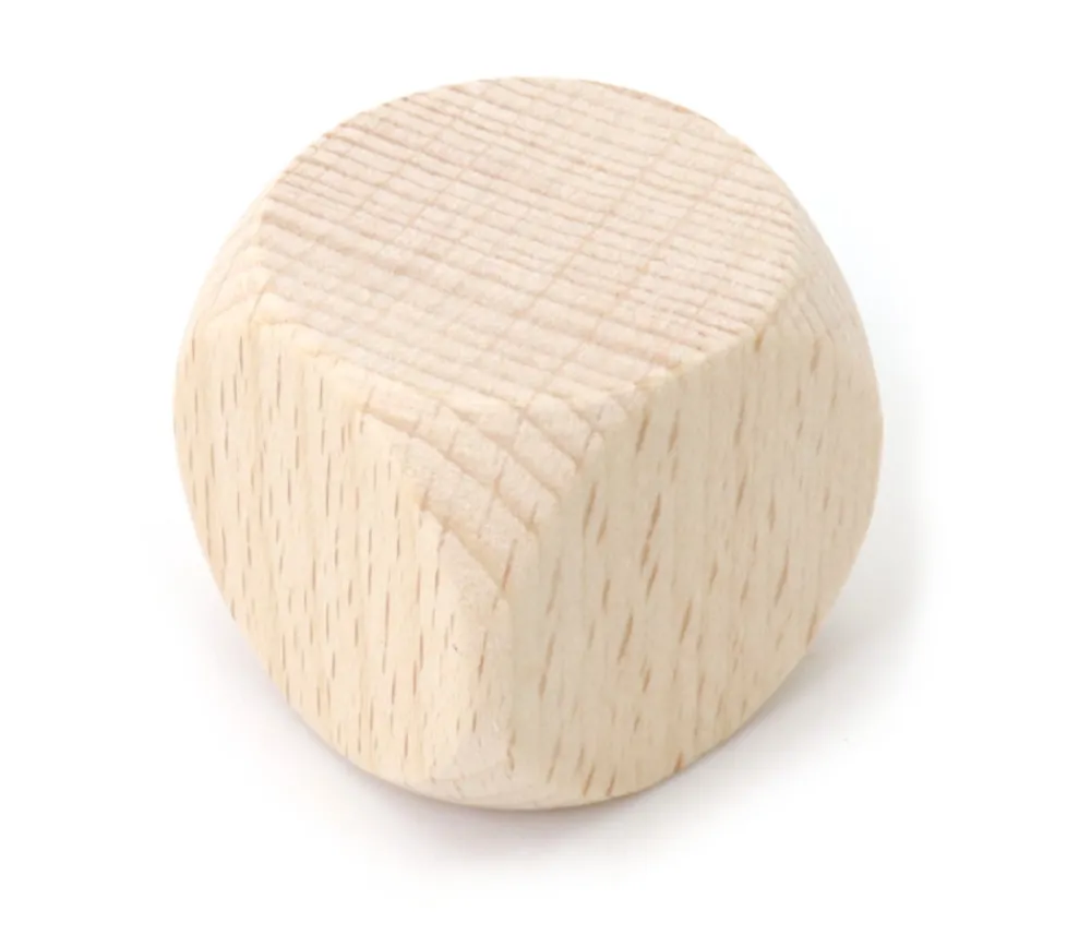 Tout Pour le Jeu Grand dé vierge 3 cm en bois naturel 30 mm neutre