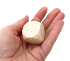 Tout Pour le Jeu Grand dé vierge 3 cm en bois naturel 30 mm neutre
