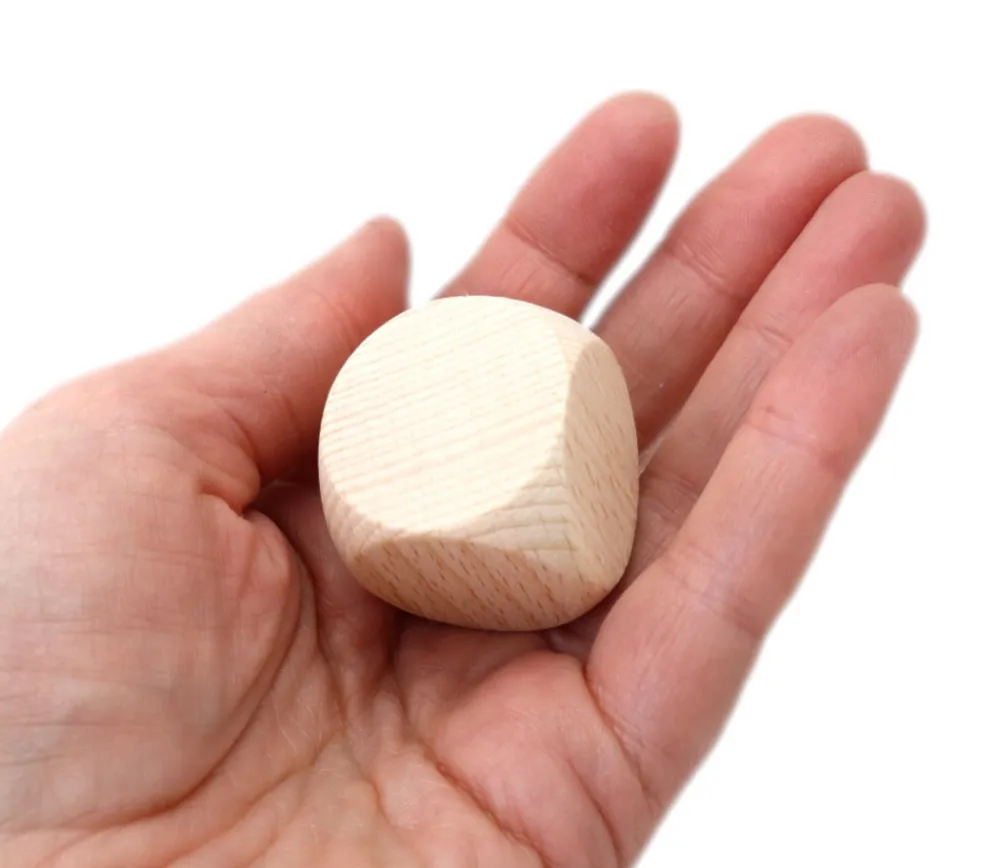 Tout Pour le Jeu Grand dé vierge 3 cm en bois naturel 30 mm neutre