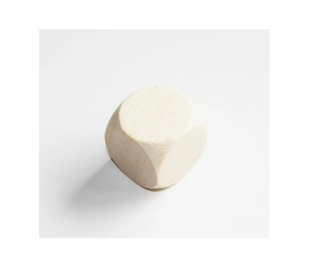 Tout Pour le Jeu Grand dé vierge 3 cm en bois naturel 30 mm neutre