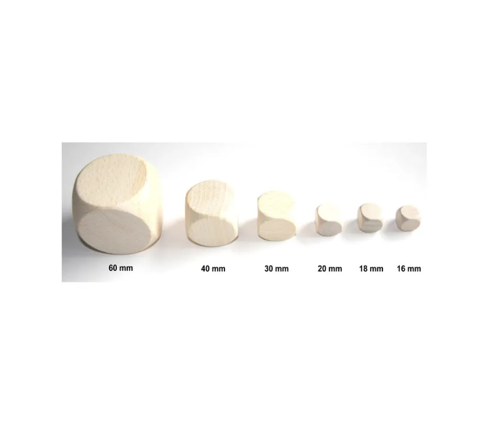 Tout Pour le Jeu Grand dé vierge 40 mm en bois naturel neutre 4 cm