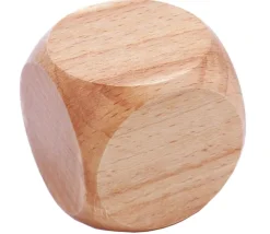 Tout Pour le Jeu Grand dé vierge 50 mm en bois verni naturel neutre 5 cm