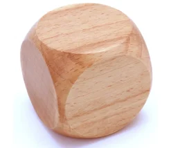 Tout Pour le Jeu Grand dé vierge 50 mm en bois verni naturel neutre 5 cm