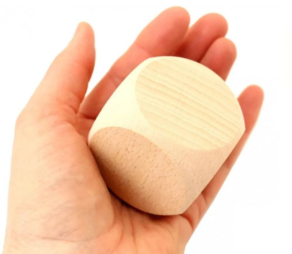 Tout Pour le Jeu Grand dé vierge 50 mm en bois naturel neutre brut 5 cm
