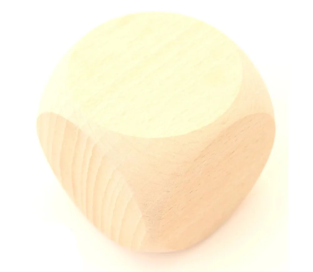 Tout Pour le Jeu Grand dé vierge 50 mm en bois naturel neutre brut 5 cm