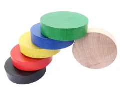 Tout Pour le Jeu Grand palet de 8 cm en bois naturel 80 x 20 mm coloré ou naturel