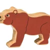 Tout Pour le Jeu Grand pion Ours brun en bois 12 cm