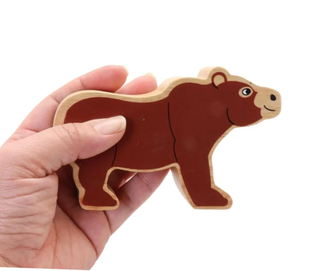Tout Pour le Jeu Grand pion Ours brun en bois 12 cm