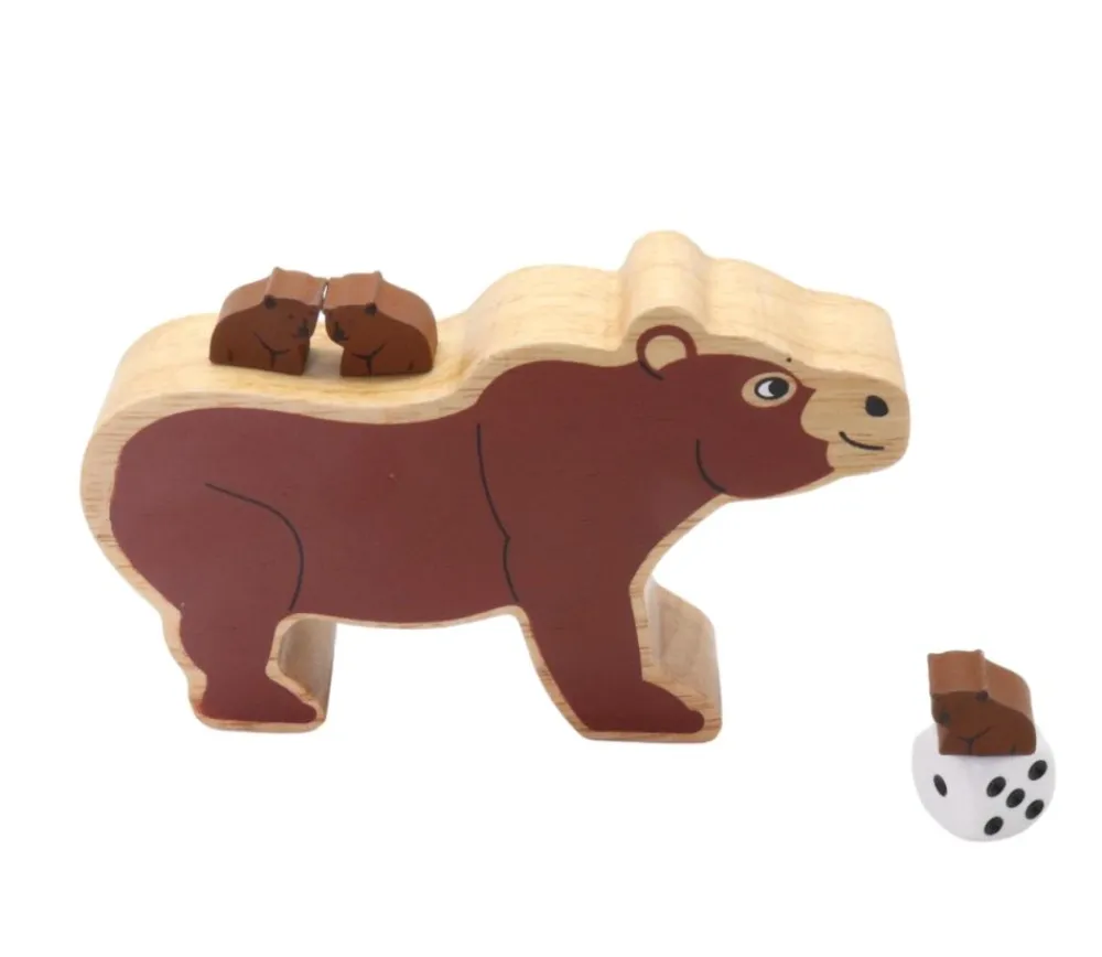 Tout Pour le Jeu Grand pion Ours brun en bois 12 cm