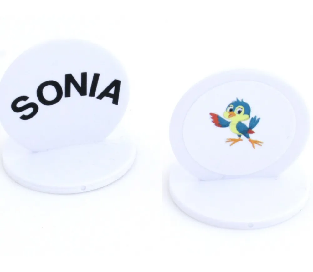 Tout Pour le Jeu Grand Pion rond à personnaliser - support blanc 38 x 38 mm