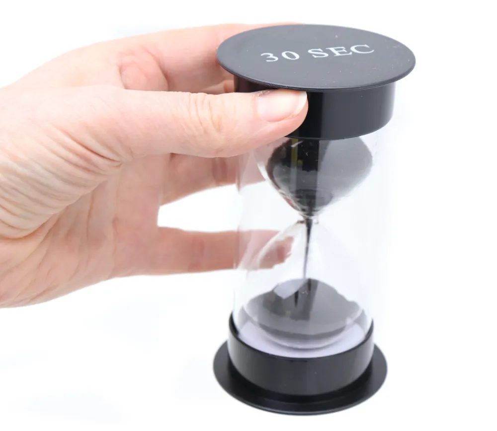 Tout Pour le Jeu Grand sablier 30 secondes - NOIR - 12 cm de haut super lisible GM