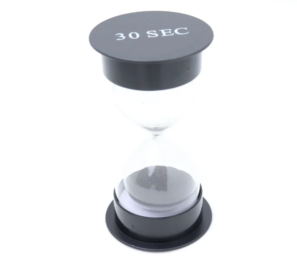 Tout Pour le Jeu Grand sablier 30 secondes - NOIR - 12 cm de haut super lisible GM