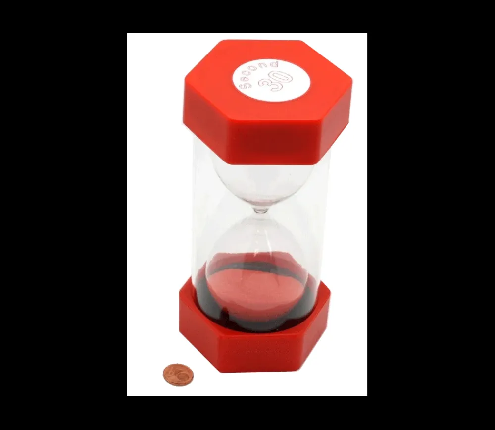 Tout Pour le Jeu Grand sablier super lisible 30 secondes - ROUGE - 16 cm MAXI