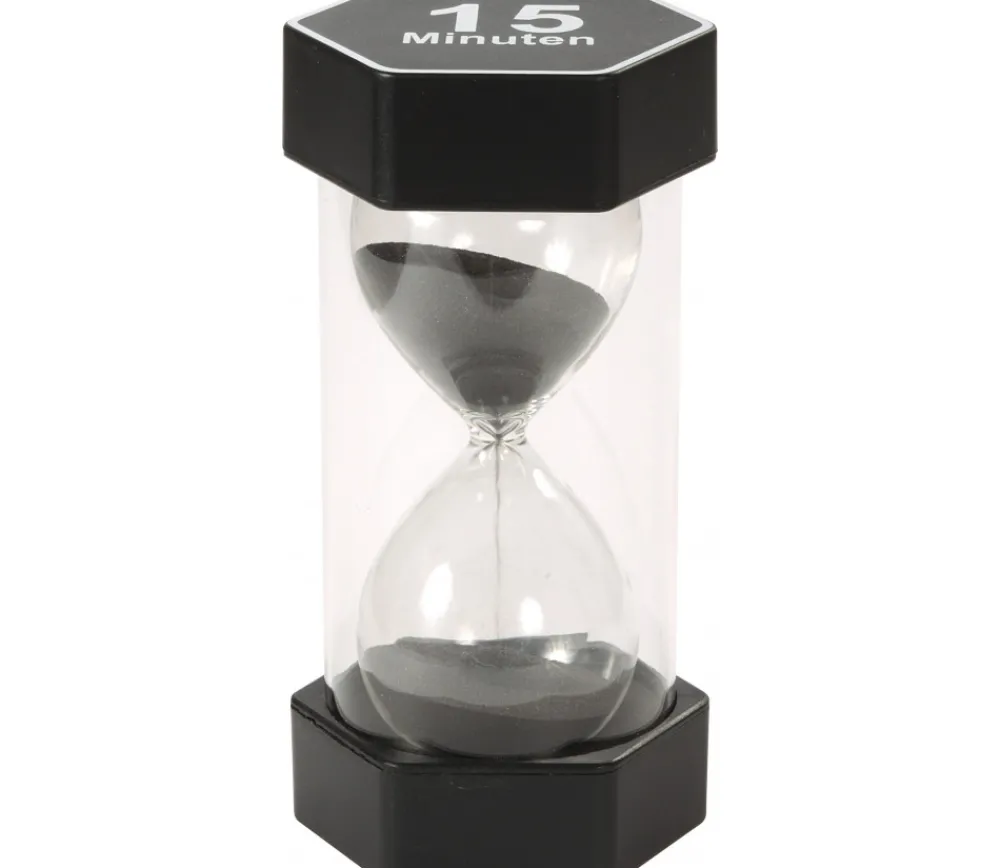 Tout Pour le Jeu Grand sablier super lisible 15 minutes - NOIR - 16 cm MAXI