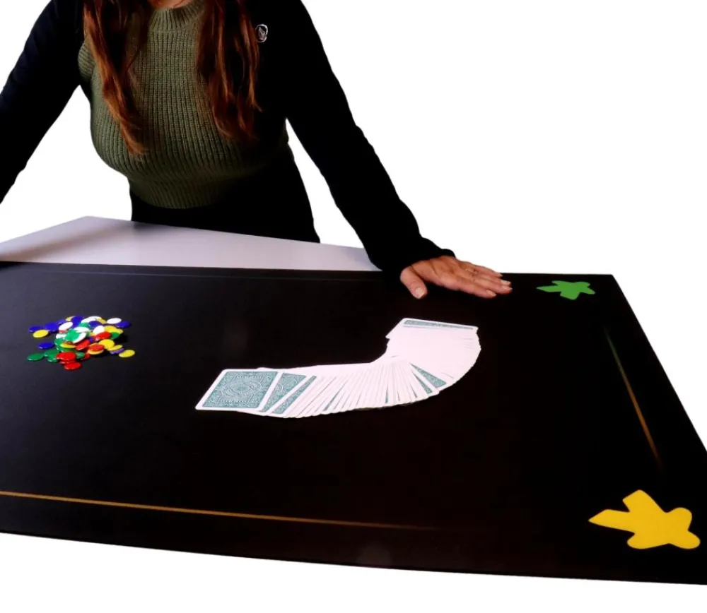 Tout Pour le Jeu Grand tapis Meeple noir Multijeux 100 x 60 cm