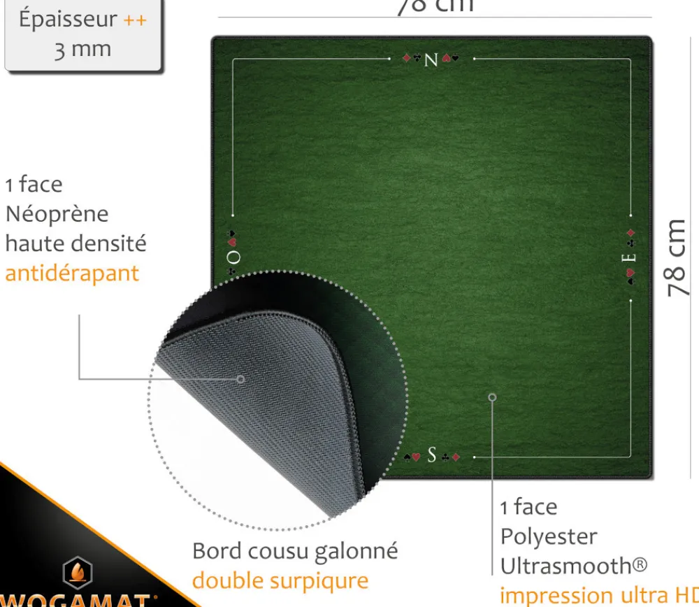 Tout Pour le Jeu Grand Tapis PRESTIGE bridge 78 x 78 cm