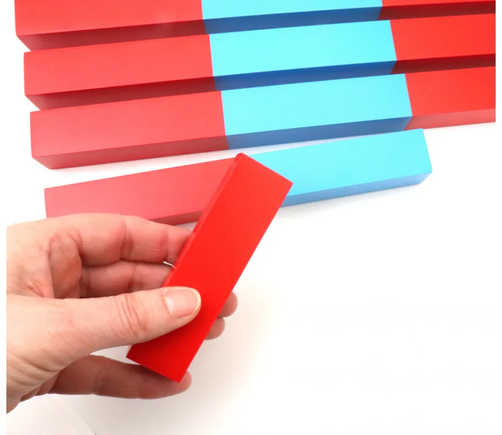 Tout Pour le Jeu Grandes barres numériques Montessori bois rouge et bleu (1 mètre)