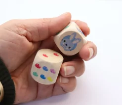 Tout Pour le Jeu Gros dé en bois Pâques lapin et oeufs 2.5 cm