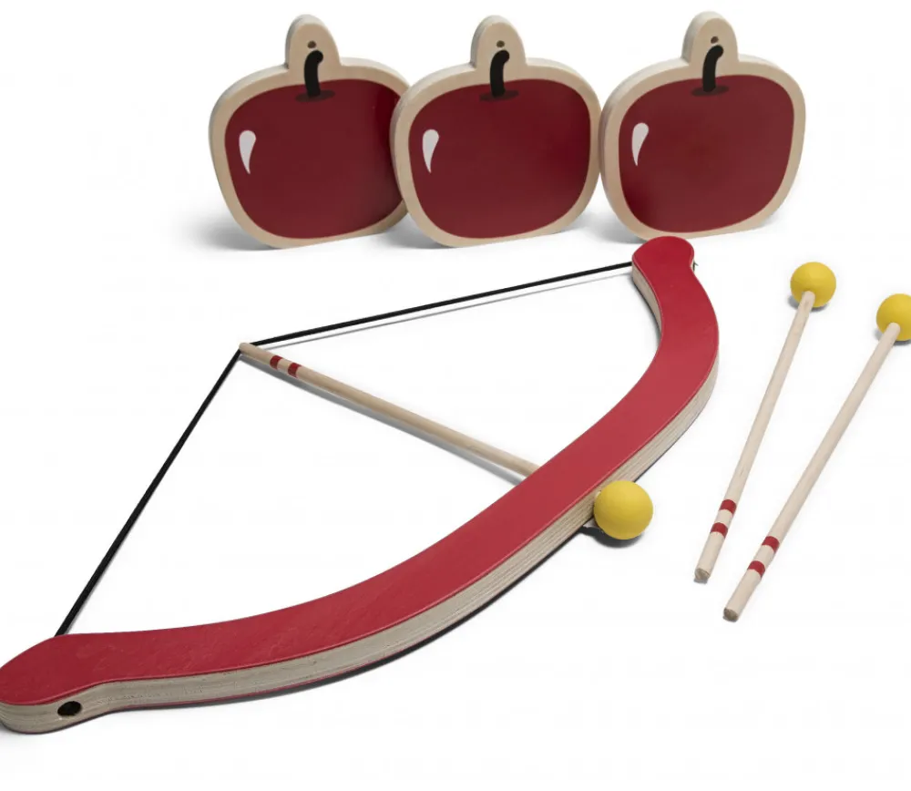 Enfant Tout Pour le Jeu Guillaume Tell : Tir à l'arc bois sécurité et pommes en bois