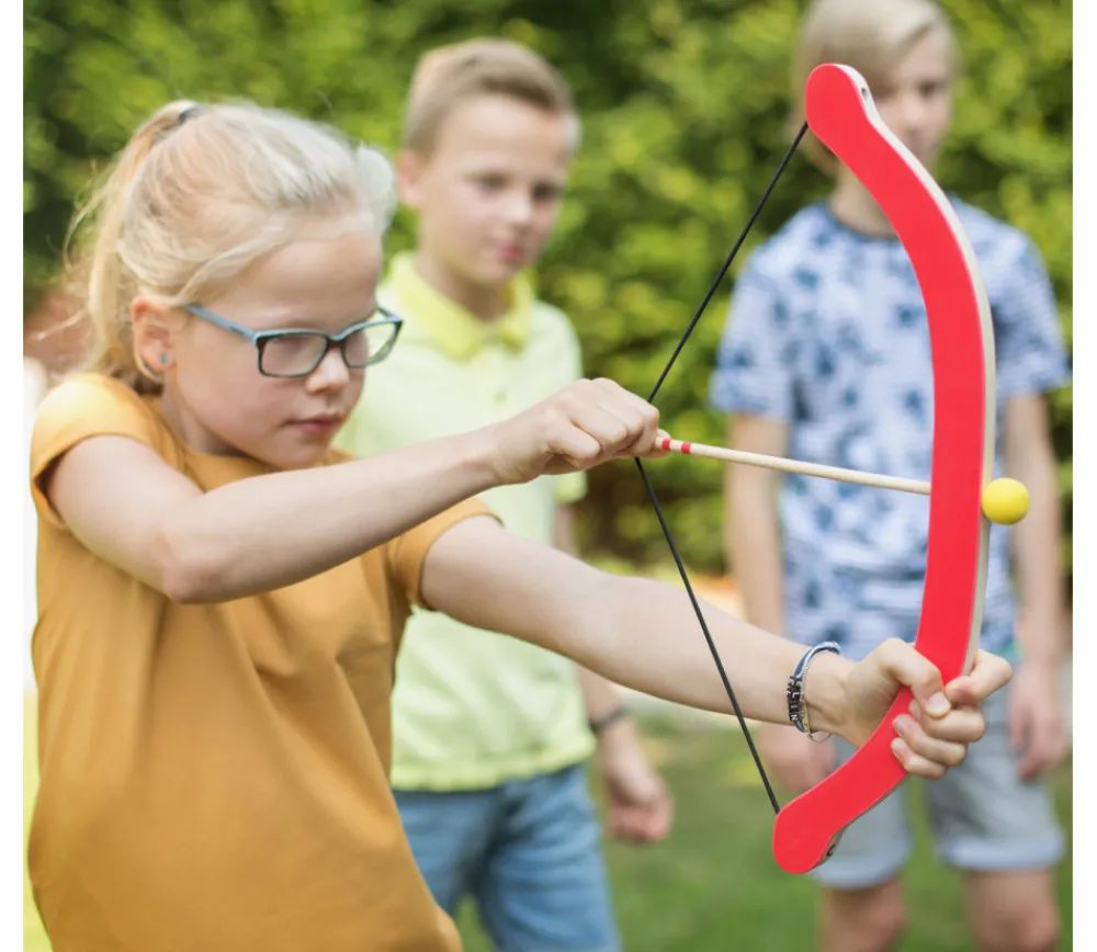 Enfant Tout Pour le Jeu Guillaume Tell : Tir à l'arc bois sécurité et pommes en bois