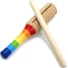 Enfant Tout Pour le Jeu Guiro en bois arc en ciel - instrument à gratter